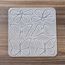 Butterfly DIY Silicone Pendant Molds, Resin Casting Molds, for UV Resin, Epoxy Resin Jewelry Making, Butterfly Pattern, 180x175x5.5mm, Hole: 2.4mm, Inner Diameter: 47.5~63x82~88mm