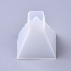White DIY Silicone Molds, Resin Casting Molds, For UV Resin, Epoxy Resin Jewelry Making, For Resin & Dried Flower Jewelry Making, Trapezoid, White, 67x67x67mm