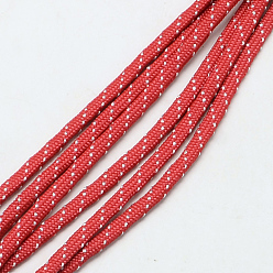Brique Rouge 7 âmes intérieures cordes en polyester et spandex, pour la fabrication de bracelets en corde, firebrick, 4mm, environ 109.36 yards (100m)/paquet, 420~500g / bundle