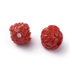 Roja Abalorios de acrílico opacos, flor, rojo, 13x13x13 mm, agujero: 2 mm, Sobre 520 unidades / 500 g