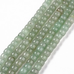 Зеленый Авантюрин Естественный зеленый авантюрин бисер нитей, колонка, 6x8 мм, отверстие : 1.2 мм, около 60 шт / нитка, 14.76 дюйм (37.5 см)