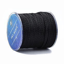 Черный Оплетенный шнур из натуральной кожи, кожаный шнур ювелирных изделий, ювелирные изделия DIY делает материал, чёрные, 3 мм, около 54.68 ярдов (50 м) / рулон