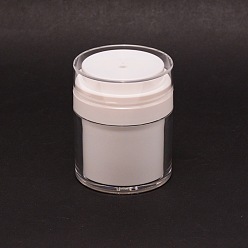 White Acrylic Airless Pump Jars, Empty Makeup Cosmetic Jar Containers, Refillable Travel Lotion Jar, for Thick Moisturizer, Skincare Cream, White, 6.3x7.7cm, Capacity: 50ml(1.69 fl. oz)