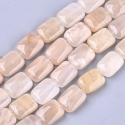 Pink Aventurine Natural Pink Aventurine Beads Strands, Rectangle, 17.5~18.5x13~13.5x6~7mm, Hole: 1mm, about 22pcs/strand, 15.5 inch