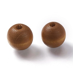 Pérou Perles de bois naturel peintes, ronde, Pérou, 16mm, Trou: 4mm