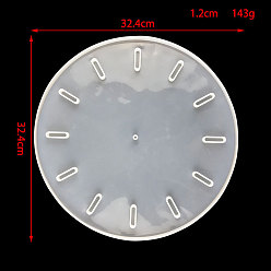 (404) Непрозрачное AB Кислое яблоко Плоские круглые часы, настенные украшения, пищевые силиконовые формы, для уф-смолы, изготовление изделий из эпоксидной смолы, цветочный белый, 324x12 мм