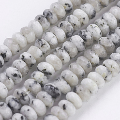 Snowflake Obsidian Natural Snowflake Obsidian Beads Strands, Faceted, Rondelle, 4~4.5x2~2.5mm, Hole: 1mm, about 150pcs/strand, 15.1  inch~15.3 inch(38.5~39cm)
