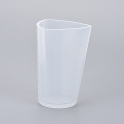 Белый 250 мерный стакан силиконовый, треугольные, для уф-смолы, изготовление ювелирных изделий из эпоксидной смолы, белые, 7.9x8x11.8 см, емкость: 250 мл (8 жидких унций)
