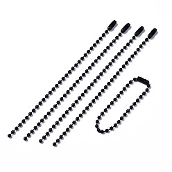 Черный Железные шариковые цепи, окрашенные распылением, цепочки тегов, чёрные, 117x2.5 мм