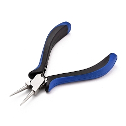 Stainless Steel Color 45# Carbon Steel Round Nose Pliers, Hand Tools, Ferronickel, Stainless Steel Color, 12.5x8.7x1.7mm