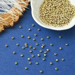Oro Cuentas de plástico ccb, para la fabricación de la joyería diy, rondo, dorado, 3x2.5 mm, agujero: 1.2 mm