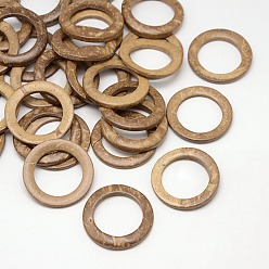BurlyWood Wood Jewelry Findings Coconut Linking Rings, BurlyWood, 38x2~5mm