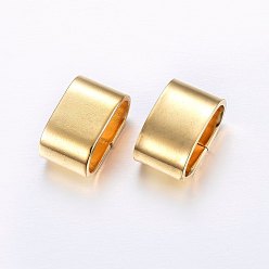 Oro 304 encantos de la diapositiva de acero inoxidable / perlas deslizantes, para hacer pulseras de cordon de cuero, oval, dorado, 13.5x8x7.5 mm, agujero: 6x11.5 mm