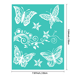 Butterfly Nylon Silk Screen Printing Stencil, Reusable Polymer Clay Silkscreen Tool, for DIY Polymer Clay Earrings Making, Butterfly, 250x200mm