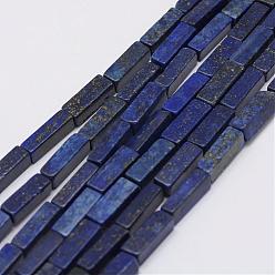 Lapis Lazuli Lapis-lazuli, brins de perles naturels , teint, cuboïde, 13x5x5mm, Trou: 1mm, Environ 29 pcs/chapelet, 15.3 pouce (39 cm)