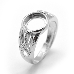 Platino Vástagos de anillo de latón, ajustes del anillo de la almohadilla, ajustable, Platino, 18 mm