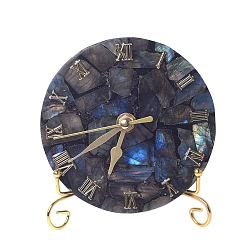 Морской Синий Украшения для часов из смолы, с кусочком лабрадора внутри и металлическим держателем, украшение для стола дома по фен-шуй, Marine Blue, 100~120 мм