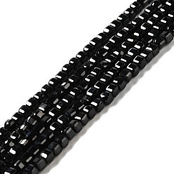 Spinel Natural Black Spinel Beads Strands, Faceted, Cube, 2.5x2.5x2.5mm, Hole: 0.7mm, about 170pcs/strand, 15.35''(39cm)