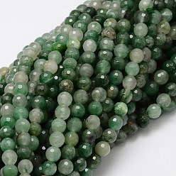 Australia Jade Faceted Round Natural Chrysoprase Bead Strands, 6mm, Hole: 1mm, about 68pcs/strand, 15.3 inch