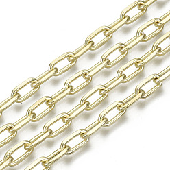 Настоящее золото 16K Цепи из несваренного железа, тянутые удлиненные кабельные цепи, с катушкой, реальный 16 k позолоченный, реальный 16 k позолоченный, 9.2x4.5x1.3 мм, около 32.8 футов (10 м) / рулон