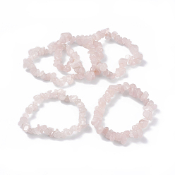 Quartz Rose Naturel a augmenté de bracelets élastiques de quartz, 2 pouces ~ 2-1/8 pouces (5~5.3 cm)