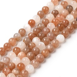 Multi-Moonstone Natural Multi-Moonstone Beads Strands, Round, 6mm, Hole: 1mm, about 65pcs/strand, 15.7 inch