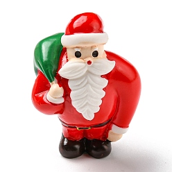 Rouge Ornement de père Noël en résine de Noël, micro décorations paysagères, rouge, 25x27x38.5mm