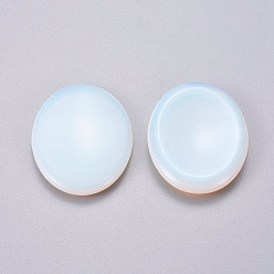 Opalite Oval Shape Opalite Thumb Worry Stone, for Energy Healing, Meditation, Massage and Decoration, 45x35x6~7.5mm