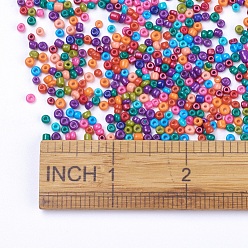 Mixed Color 8/0 Baking Paint Glass Seed Beads, Mixed Color, 3x2mm, Hole: 1~1.2mm, about 10000pcs/bag
