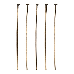 Antique Bronze Iron Flat Head Pins, Cadmium Free & Nickel Free & Lead Free, Antique Bronze Color, Size: about 5.0cm long, 0.75~0.8mm thick, head: 2mm, about 5000pcs/1000g