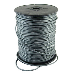 Slate Gray Korean Waxed Polyester Cord, Slate Gray, 2~3mm, about 93yards/roll