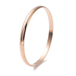 Розовое Золото Ионное покрытие (IP) модная полированная 304 простые браслеты из нержавеющей стали, розовое золото , 2-1/2 дюйм (6.5 см)