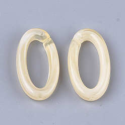 AntiqueWhite Acrylic Linking Rings, Quick Link Connectors, For Jewelry Chains Making, Imitation Gemstone Style, Oval, Wheat, 35x19.5x6mm, Hole: 25.5x10mm, about 235pcs/500g
