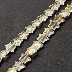 Soie De Maïs Transparent perles de verre brin, étoiles, cornsilk, 10x10x4mm, Trou: 0.8mm, Environ 40 pcs/chapelet, 13.39~14.17 pouce (34~36 cm)