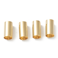 Real 24K Gold Plated Brass Tube Beads, Long-Lasting Plated, Tube, Real 24K Gold Plated, 11x6mm, Hole: 5.5mm