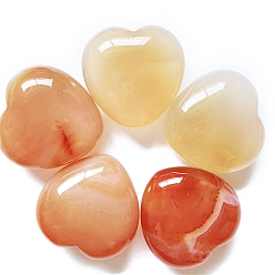 Cornaline Pierres de guérison naturelles de cornaline, coeur amour pierres, pierres de poche pour l'équilibrage du reiki, 30x30x15mm