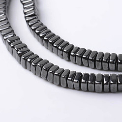 Hematite Plated Non-Magnetic Synthetic Hematite Beads Strands, Square Heishi Beads, Hematite Plated, 4x4x2mm, Hole: 1mm, about 210pcs/strand, 15.7 inch