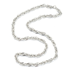 Stainless Steel Color 304 Stainless Steel Rope Chain Necklaces, with Lobster Claw Clasps, Stainless Steel Color, 19.80 inch(50.3cm), 5.5mm