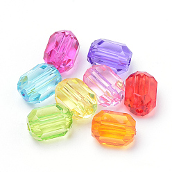 Mixed Color Transparent Acrylic Beads, Oval, Faceted, Mixed Color, 14x10mm, Hole: 2mm, about 435pcs/500g