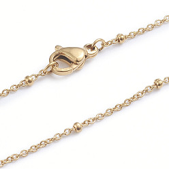 Golden 304 Stainless Steel Satellite Chain Necklaces, with Lobster Claw Clasps, Golden, 17.91 inch(45.5cm)