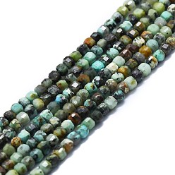 African Turquoise(Jasper) Natural African Turquoise(Jasper) Beads Strands, Faceted, Cube, 2x2x2mm, Hole: 0.6mm, about 182pcs/strand, 15.16''~15.55''(38.5~39.5cm)