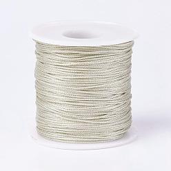 Floral White Polyester Metallic Thread, Floral White, 1mm, about 100m/roll(109.36yards/roll)
