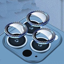Bleu Bleuet Film de lentille de téléphone portable en alliage de verre et d'aluminium, accessoires de protection des lentilles, compatible avec le protecteur d'objectif d'appareil photo 13/14/15 pro & pro max, bleuet, emballage: 9x5.5x0.8 cm, 3 pièces / kit