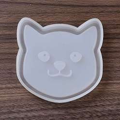 Кошка Силиконовые формы для подставок для домашних животных, формы для литья смолы, для уф-смолы, изготовление изделий из эпоксидной смолы, кошка, 83x82x13 мм, внутренний диаметр: 74x78 мм
