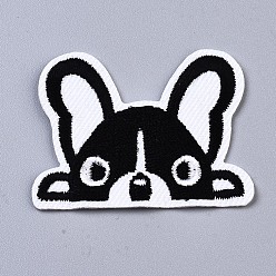 Black Dog Appliques, Computerized Embroidery Cloth Iron on/Sew on Patches, Costume Accessories, Black, 36x46x1mm