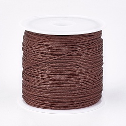 Седло Коричневый Нейлоновая нить, ювелирные изделия шнур нейлона для пользовательских ювелирных изделий делает тканые, седло коричневый, 0.8 мм, около 49.21 ярдов (45 м) / рулон