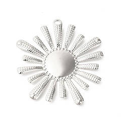 Stainless Steel Color 304 Stainless Steel Pendants, Flower Charms, Stainless Steel Color, 46.5x44x4mm, Hole: 3mm