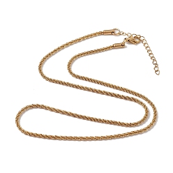 Oro Chapado en iones (ip) 304 collar de cadena de cuerda de hueso de acero inoxidable para mujer, dorado, 18.15 pulgada (46.1 cm), amplia: 2.3 mm