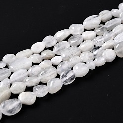 Rainbow Moonstone Natural Rainbow Moonstone Beads Strands, Nuggets, Tumbled Stone, 5~8.5x5.5~7x3.5~4mm, Hole: 0.7mm, about 50~60pcs/strand, 15 inch(38cm)