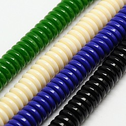 Color mezclado Perlas de imitación de color ámbar heishi resina hebras, disco / plano y redondo, color mezclado, 6x1.7~2 mm, agujero: 1.5 mm, sobre 182~195 unidades / cadena, 14.2 pulgada (36 cm)